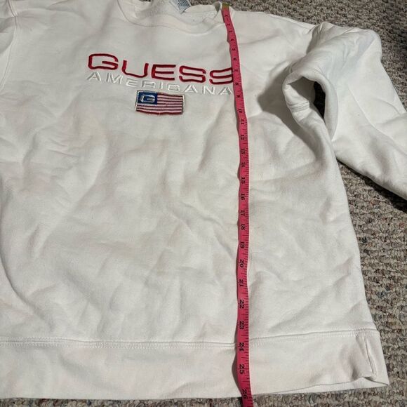GUESS Americana Vintage White Embroidered Pullover Sweater- One Size Fits Most - Picture 5 of 6